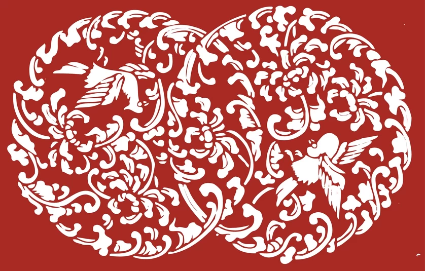中国风中式传统喜庆民俗人物动物窗花剪纸插画边框AI矢量PNG素材【1471】